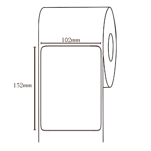 Cuộn tem nhãn giấy in nhiệt 1 tem 102x152mm, 50m