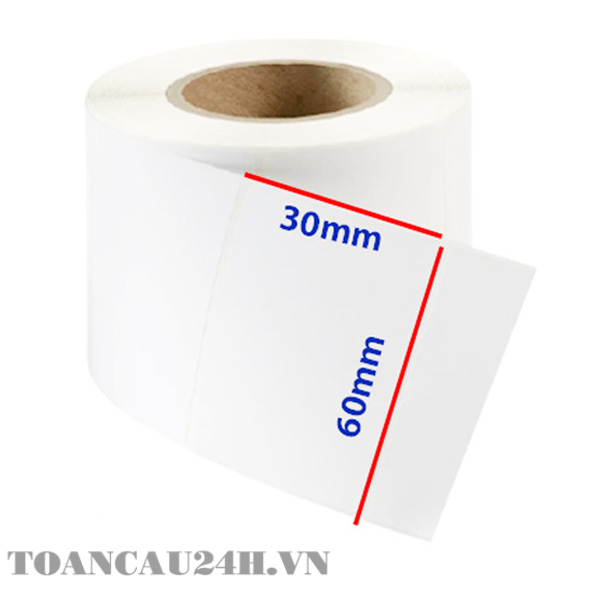 Giấy decal chuyển nhiệt 1 tem 60x30mm, dài 50m