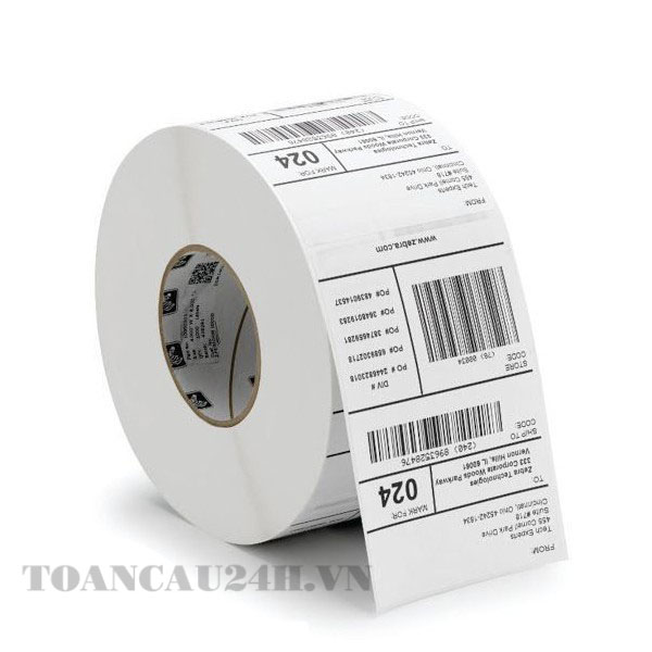 Giấy in tem nhãn chuyển nhiệt 1 tem 80 x100 mm dài 50m